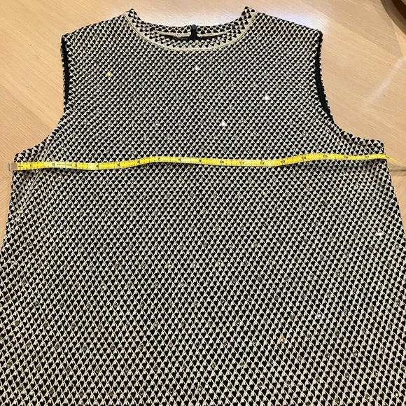 St John Sleeveless Black & Gold Rhinestone top, Evening collection, S-Medium - Picture 8 of 9